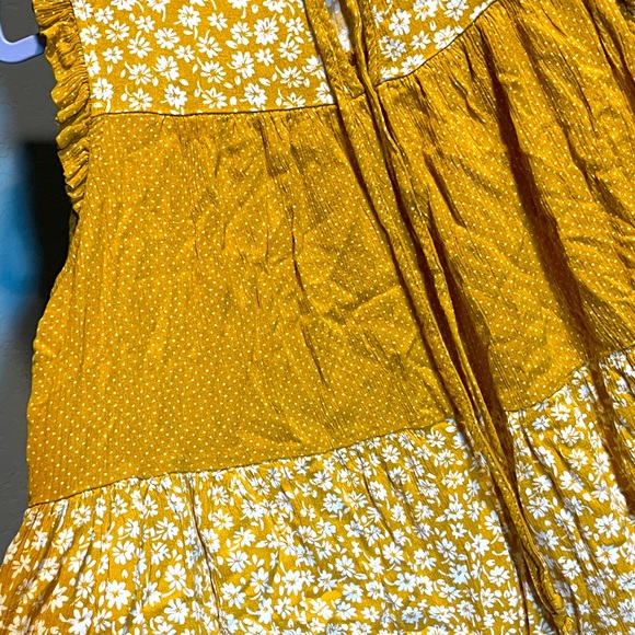 Boho ruffle yellow floral festival top ☀️ - Picture 2 of 4